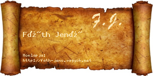 Fáth Jenő névjegykártya